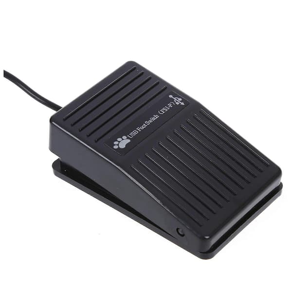 2X USB-fodpedalafbryder til tastaturfunktion til pc-computerspil PCsensor-fodpedal USB HID-pedal Black