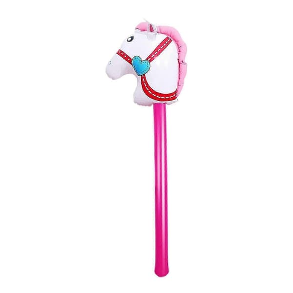 Oppustelig kæphest med dejligt hestehoved til cowboy-kostumefester pink