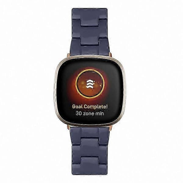 20 mm harpiksrem med spænde i rustfrit stål til Fitbit Versa 4/Sense 2 udskiftningsurrem Midnight Blue