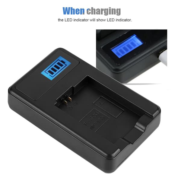 NP-FW50 Batteri LCD Enkelt Oplader til Sony Alpha A6000 A6300 A6500 A7r A7