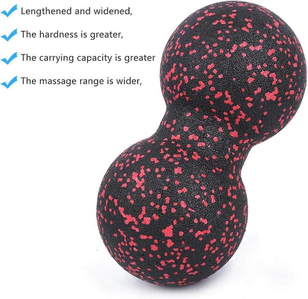 【03】Massagebold 24x12cm EPP Skum Jordnødderulle til Dybtvævsmuskelafspænding Ryg- og Nakketerapi Rød Sort