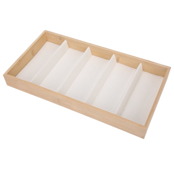 5 Fack Glasögon Förvaringslåda Träskydd Solglasögon Displayfodral Smyckesorganisatör Beige