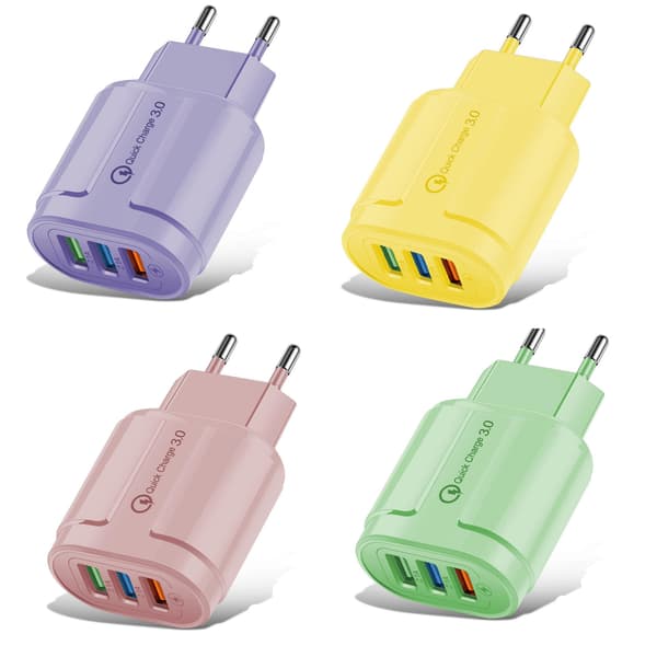 Telefon- og tabletadaptere - Hurtigopladere, adaptere, 3-ports EU-farveadaptere