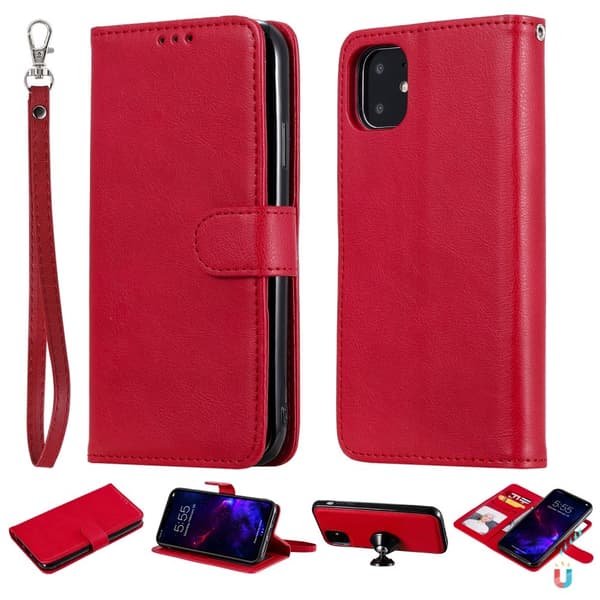 【03】iPhone 11 - Pungcover/Magnet Cover 2i1 - Rød Red R\\u00f6d