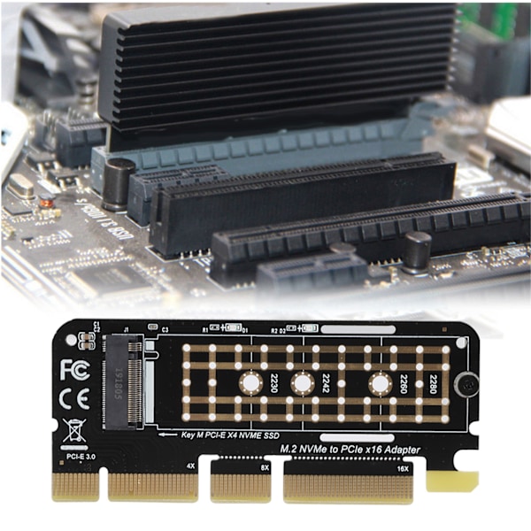 M.2 NGFF SSD - PCI‑E 3.0 X16 nopea SSD-kiintolevyadapterin laajennuskortti