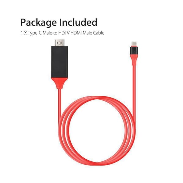 Typ-C till HDMI-kabel, HDTV-kabel, Typ-C till HDMI (röd)