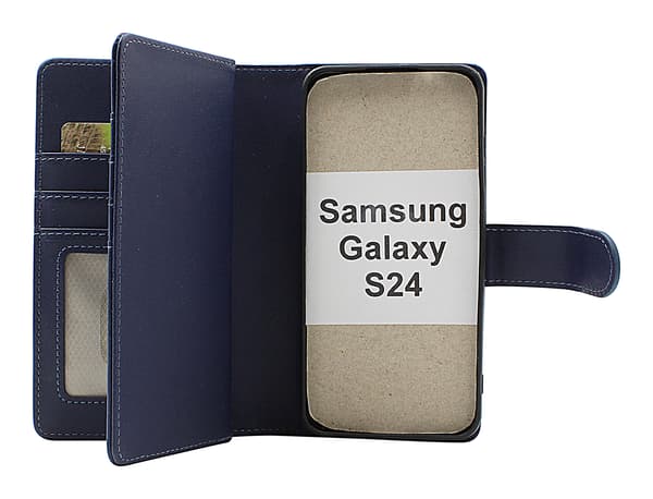 【03】Skimblocker Samsung Galaxy S24 5G XL Magnet Plånboksfodral Mörkblå