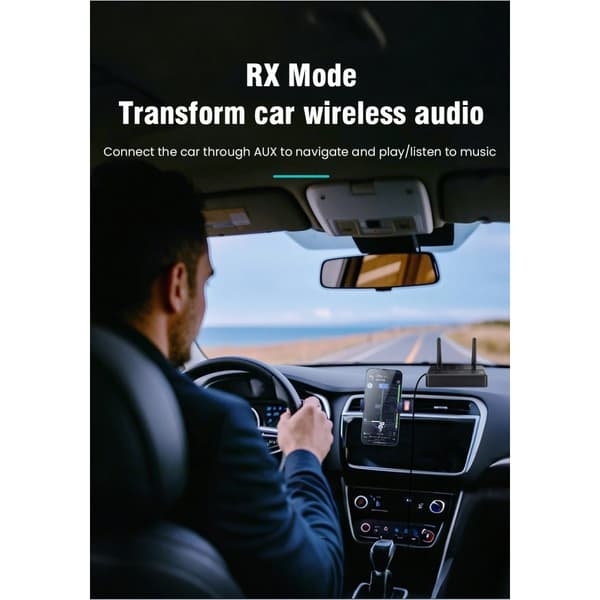 2-i-1 Trådløs Bluetooth 5.4 Sender/Modtager, Trådløs Lydadapter, Modtageradapter til Trådløse Lydstereohøjttalere