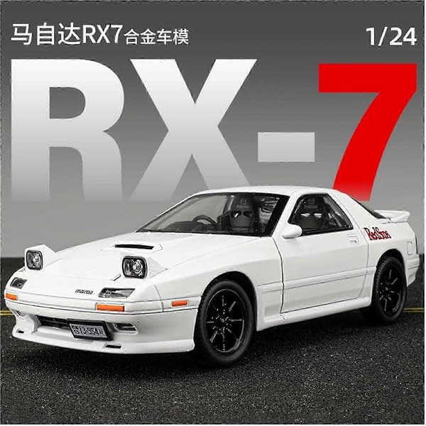 Mini billegetøj 1/24 Mazda Rx7 Simulation Alloy Modelbil med lyd og lys Superbil Køretøj Skrivebordsudstilling Boligindretning