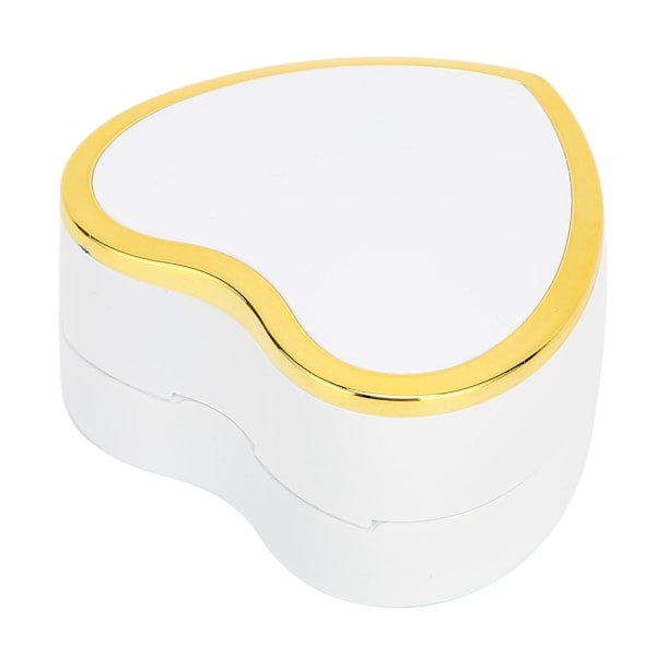 Hjärtformad Ringask Elegant Stilfull Smyckesdisplay Presentask med LED-ljus för Förlovning Bröllop Vit