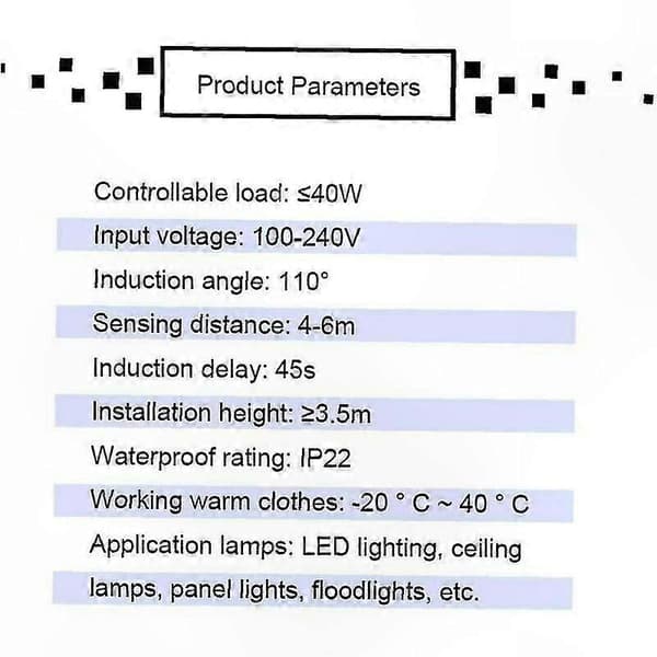 LED-downlight med infrarød bevægelsessensor, 100V-240V loftlampe