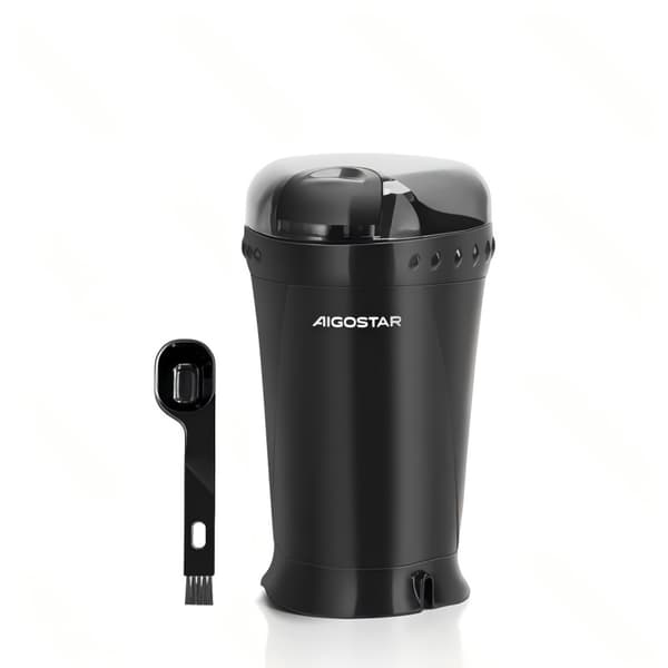 Aigostar 200W 60g elektrisk kaffekvarn, enknapps kaffebönkvarn, tillbehör för hemmet ingår