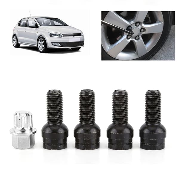 Musta teräksinen pyöränpultti ja lukkomutterisarja - M14*1.5MM