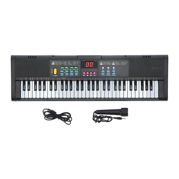 【03】61 Keys Electric Digital Piano Keyboard with Microphone MQ6186 Multifunctional Instrument