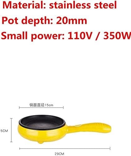 6-tommer non-stick elektrisk stegepande, gul minipande