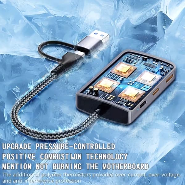 USB 3.2 Gen 2 Hub, USB-hub, 10G højhastighedsudvidelsesdock USB 3.2 Gen 2 Type-C Hub