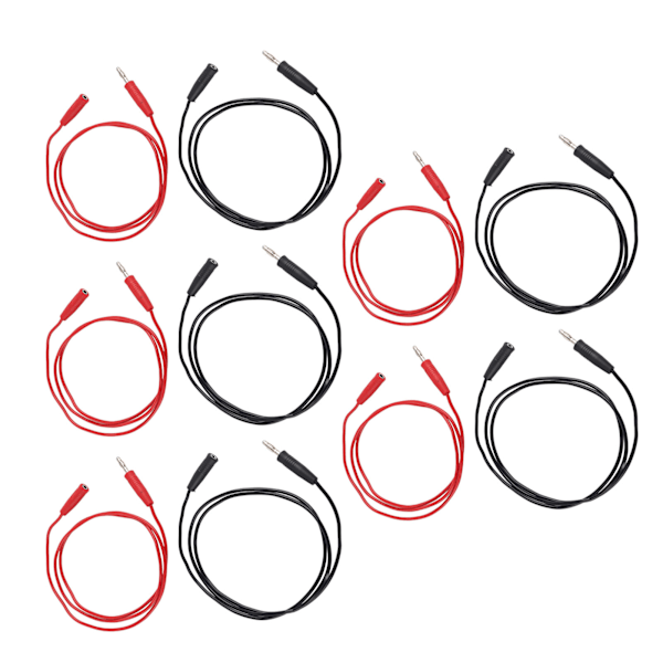 5 Sæt 4mm Bananstik Testledning Han til Hun 0.75mm² Tilslutningskabel Elektronisk Testledning