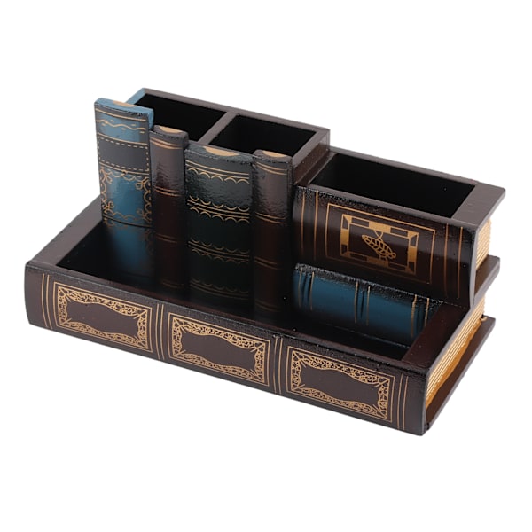 Træ Pen Holder Retro Stil Unikt Design Premium Træ Robust Holdbar Bred Anvendelse Blyantholder