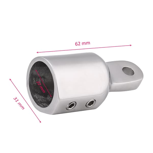 7/8 tum 22 mm rostfritt stål ögla för båt Bimini Top Cap monteringsdetaljer