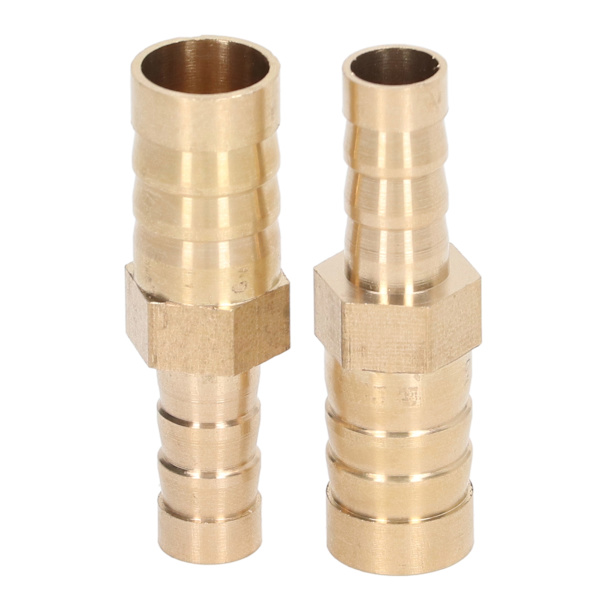 2 stk. Barbed Fitting Splicer Messing Slange Studs Reducer Hex Reducerende Studs Connector 12mm(1/2in) til 8mm(5/16in)