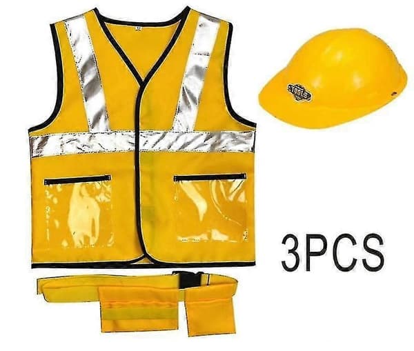 2022 Bygningsarbejder kostumesæt til børn Rollespil legetøjssæt Karriere kostumer Tungarbejder Cosplay 3PCS One Size