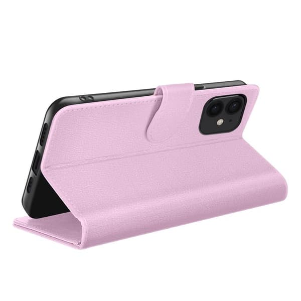 【03】Plånboksfodral för iPhone 12 mini med stativ och magnetisk flik Zanaé Rosa Rosa