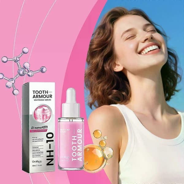 Tooth Armour Whitening Serum, Nano-Hydroxyapatite Emaljstöd, Karieskydd & Tandköttskomfort, Tandblekning & Fräsch Andedräkt, 30ml/1fl oz 2PCS