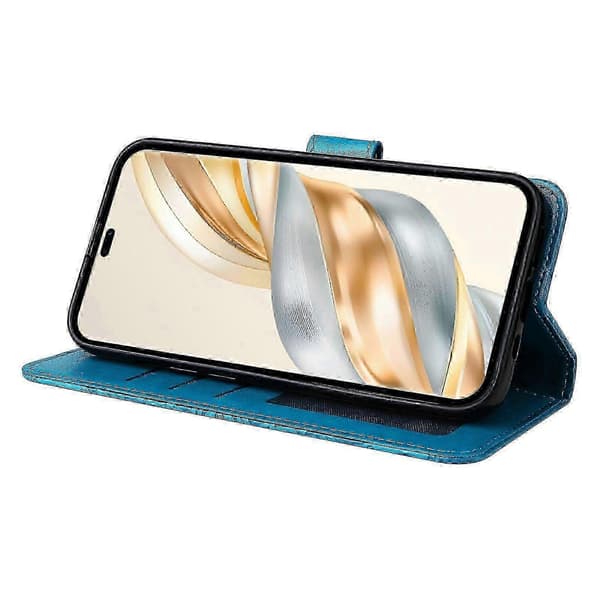 Læderetui til Honor Magic7 Lite 5G/ X9c 5G Solsikke Pung Cover -NBB Blue