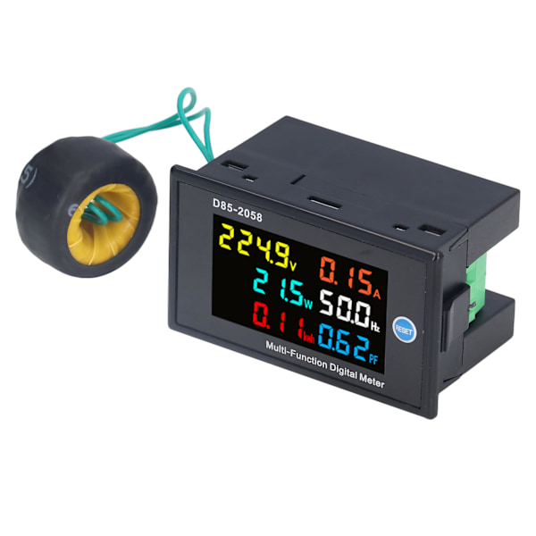 Effektmätare Enfas LCD Digital Display Spänning Ström Mätare Testare AC 40‑300V