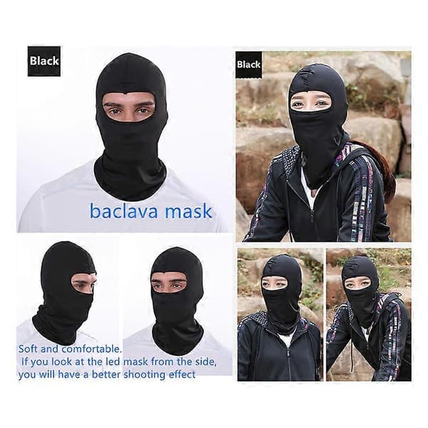 【03】Bluetooth LED-maske, der lyser op til fest, Halloween, jul, DIY LED-maske Black