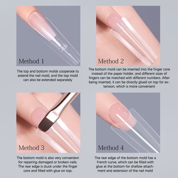 【03】Sandwich Dual Nail Forms 240 pcs 15 sizes quick extensions - dual form B