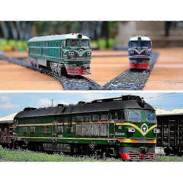 Børn Simulation 1:87 Legering Forbrændingslokomotiv Model Legetøj Akusto-Optisk Tog Legetøj Til Børn Gave(c)