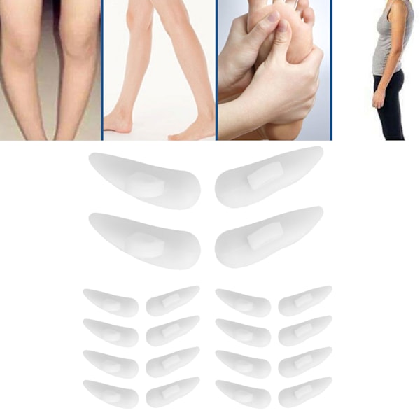 10 par Hammer Toe Cushions Pad SEBS Corrector Mellemtå Enkelt Hul til Voksne Hvid