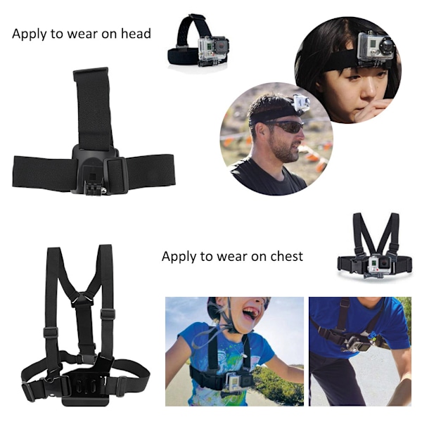 6 i 1 Universal Action Camera Tillbehörskit för Gopro Hero 7 5 6 Sportkameror