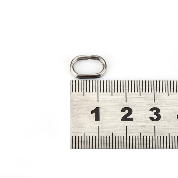 100 stk. ovale splitringe i rustfrit stål, drejelig snap, fiskegrej-stik (8x13 mm)