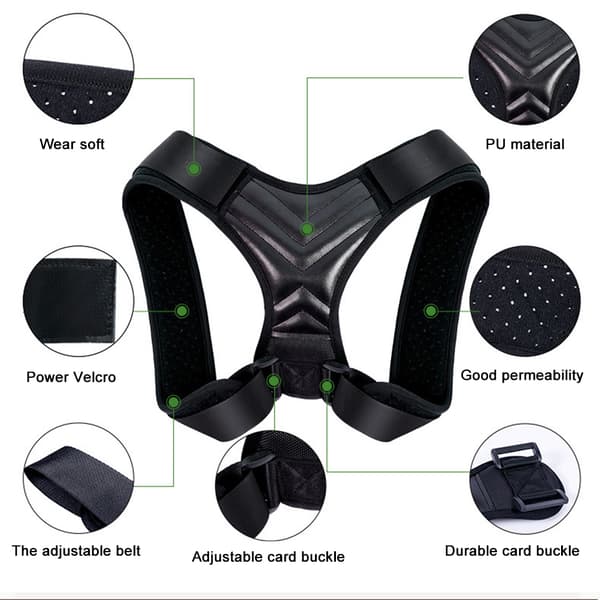 Justerbar Posture Corrector Stöd Rygg Rätare Rygg Axel Lumbar Posture Korrigering