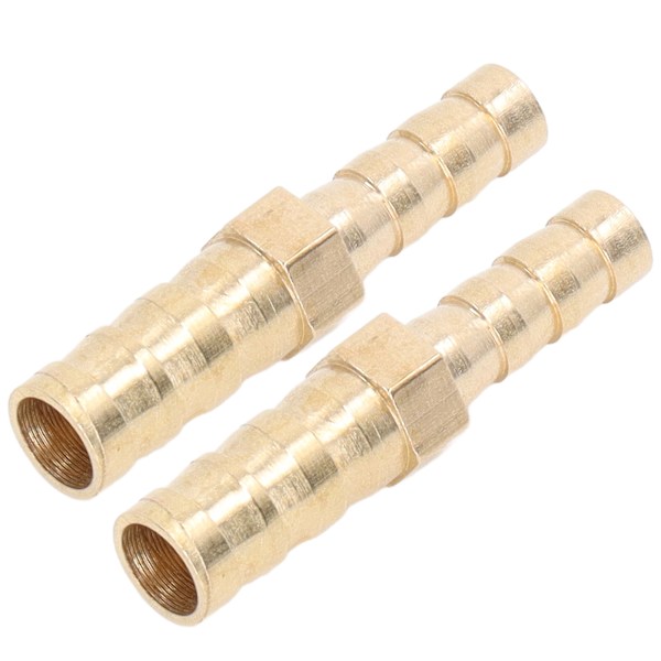 2 stk. Barbed Fitting Splicer Messing Slange Studs Reducer Hex Reducerende Studs Connector 8mm(5/16in) til 6mm(1/4in)