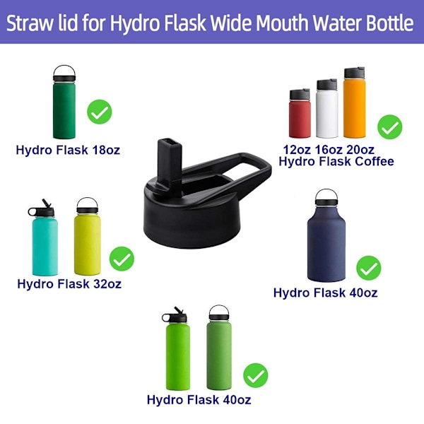 Sugerrørslåg Kompatibelt til Hydro Flask Bred Mund Vandflaske Flip Sugerrør Topperstatningslåg