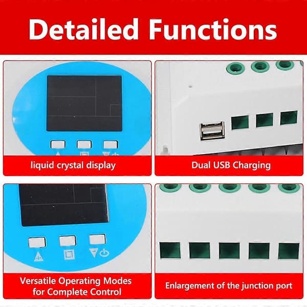 【03】150A MPPT Solar Charge Controller 12V 24V 36V 48V LCD-skærm Batteri Intelligent Regulator med Dobbelt