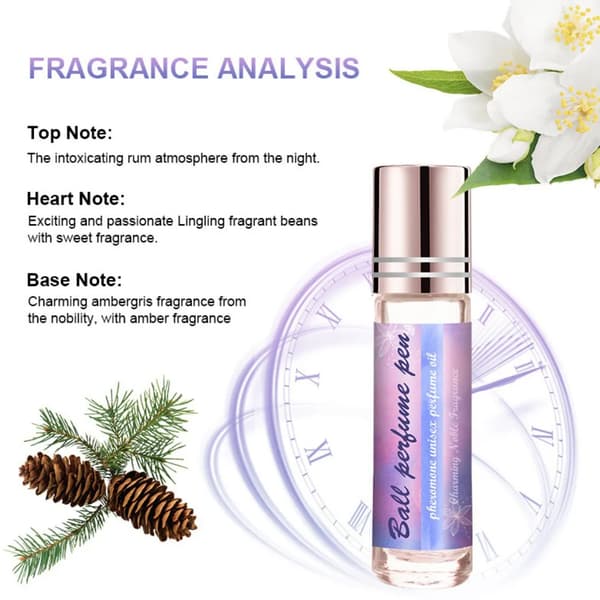 Kulspetsparfym Pheromone Unisex Parfymolja, Par Date Parfym Roller Ball 10ml Fruktig Doft Lätt Doft Alkoholfri