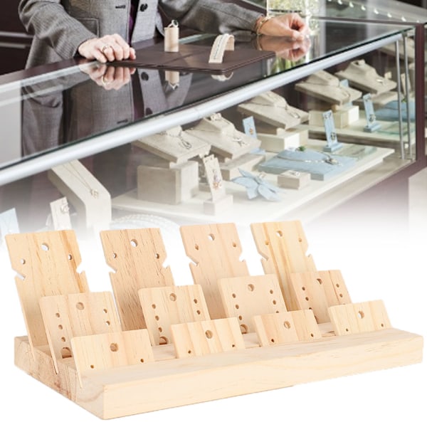 Örhängen i trä Öronstift Ring Display Board Smyckesställ Öronhängen Förvaringsfäste