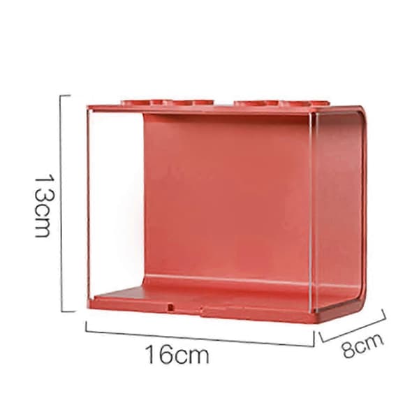 Dockvitrin ABS Transparent Stapelbar Klar Displaylåda Leksaksförvaringsställ för Minifigurer Samlarobjekt Stor Röd