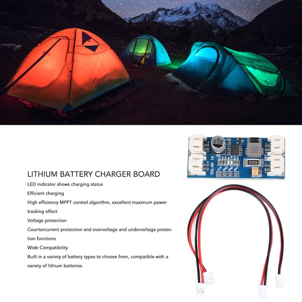 Effektiv 12V MPPT Solcelle Batteriopladerkort til 3.7V/4.2V Li Batterier