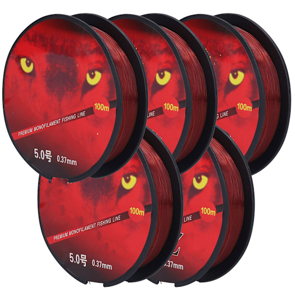 5 stk. 100M Nylon Lokkemad Agn Fiskeline Slidstærk Stærk Sejhed AntiBite Tackle Tilbehør (Nr. 5)