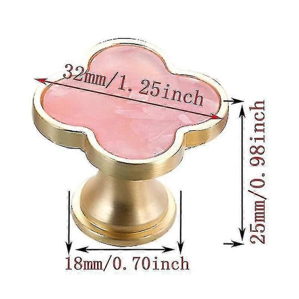 st firebladede knopper metalhåndtag skabshåndtag til møbelskabe med skruer (pink)