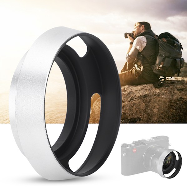 2 kpl alumiiniseoksesta valmistettu ontto objektiivin suojus 40,5 mm Leica-kameralle, hopea