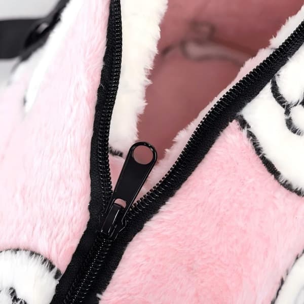 Polstret kæledyrstaske til hunde og katte, lyserødt bamse-design