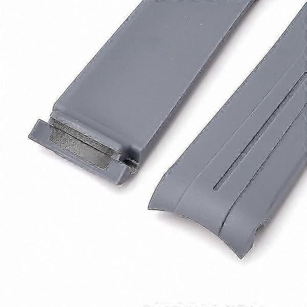 20MM TPU Arc-klockarmband med silverfärgat spänne för Omega- och Swatch-armband Light Blue