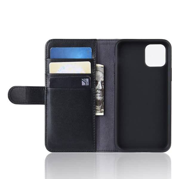 【03】Aito nahkakotelo iPhone 11 Musta
