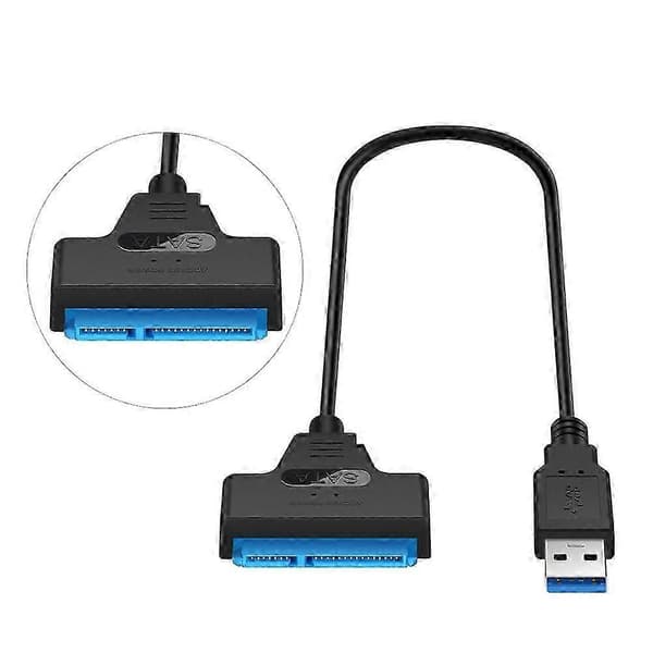 2,5 tommer praktisk SATA-konverterkabel Ekstern harddisk Universaladapter Dataoverførselskonverter til harddisk -XN Musta 24,00X4,50X1,00CM